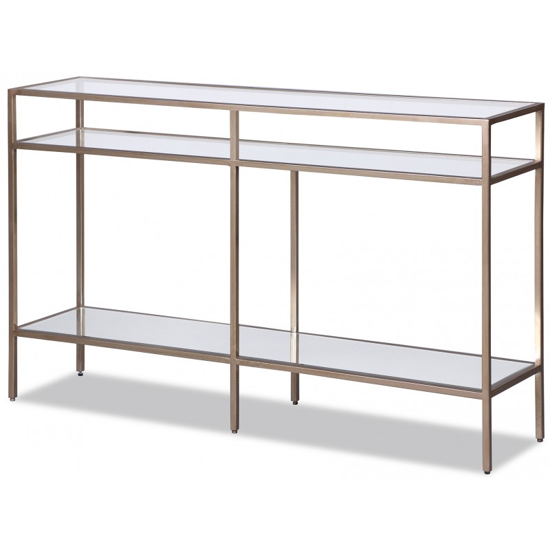 glass and metal console table