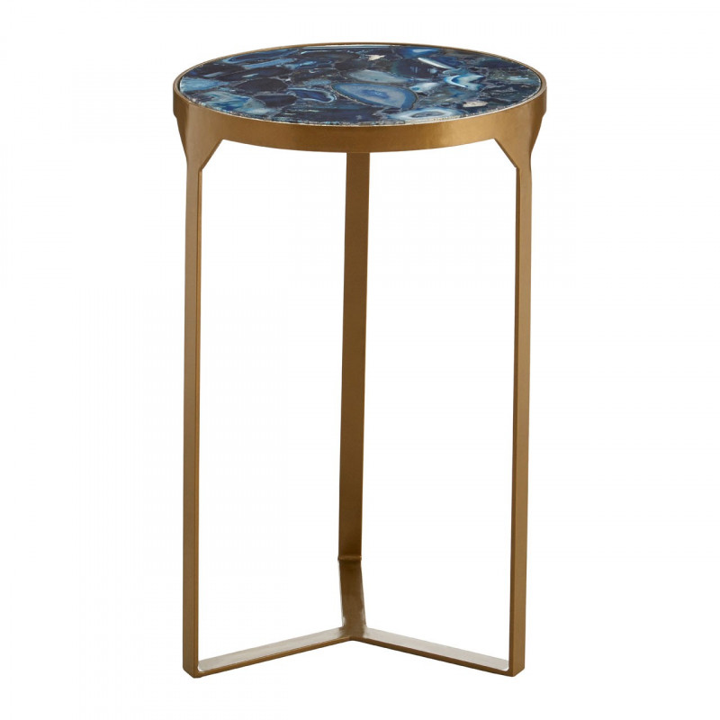 Round Blue Agate Side Table